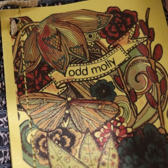 Odd Molly Silk Butterfly Print Purple Mini Dress Beaded Size 4 NWT - Picture 15 of 16